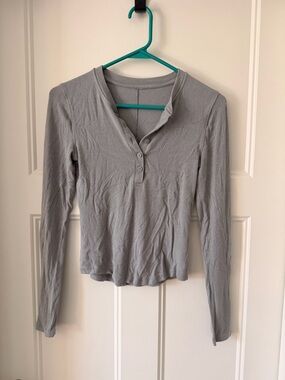 Lululemon Gray Button Henley